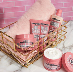 Soap & Glory 4.2 oz product next to ruler showing compact travel-friendly benefit