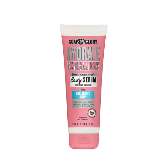 Soap & Glory bottle front view showing product branding and benefits
