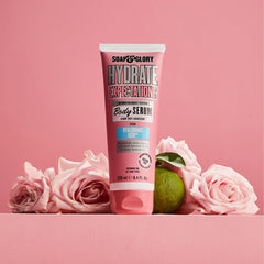 Soap & Glory serum on bathroom shelf suggesting daily routine convenience