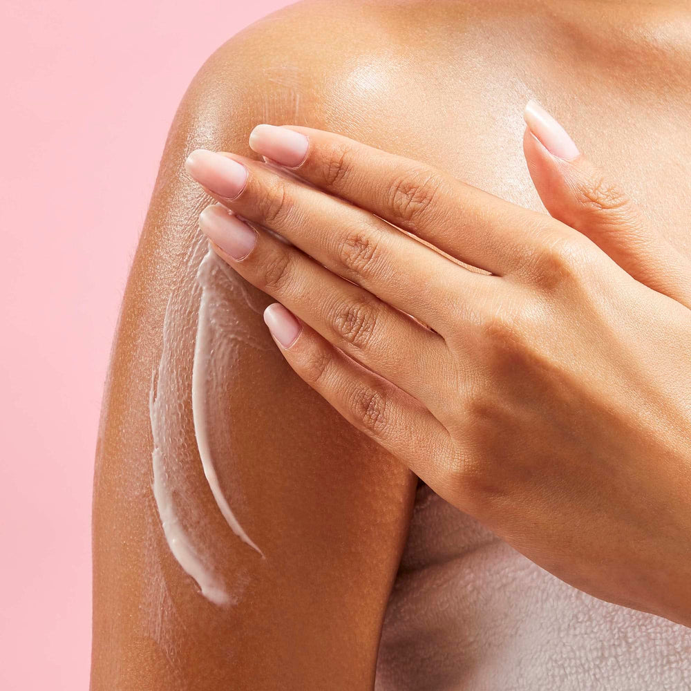 Soap & Glory lotion applied on arm demonstrating immediate skin softening benefit