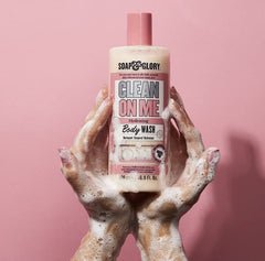 Soap & Glory rich lather on hand illustrating softening and foam benefit