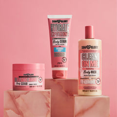 Hand applying Soap & Glory serum showing quick absorption benefit