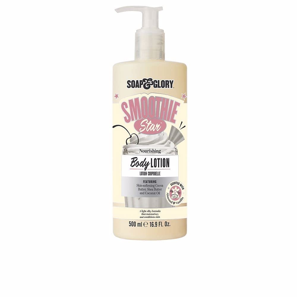 Soap & Glory bottle front view showing label and moisturizing benefit