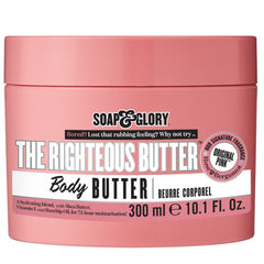 Soap & Glory tub front view showing packaging and rich moisturizer benefit
