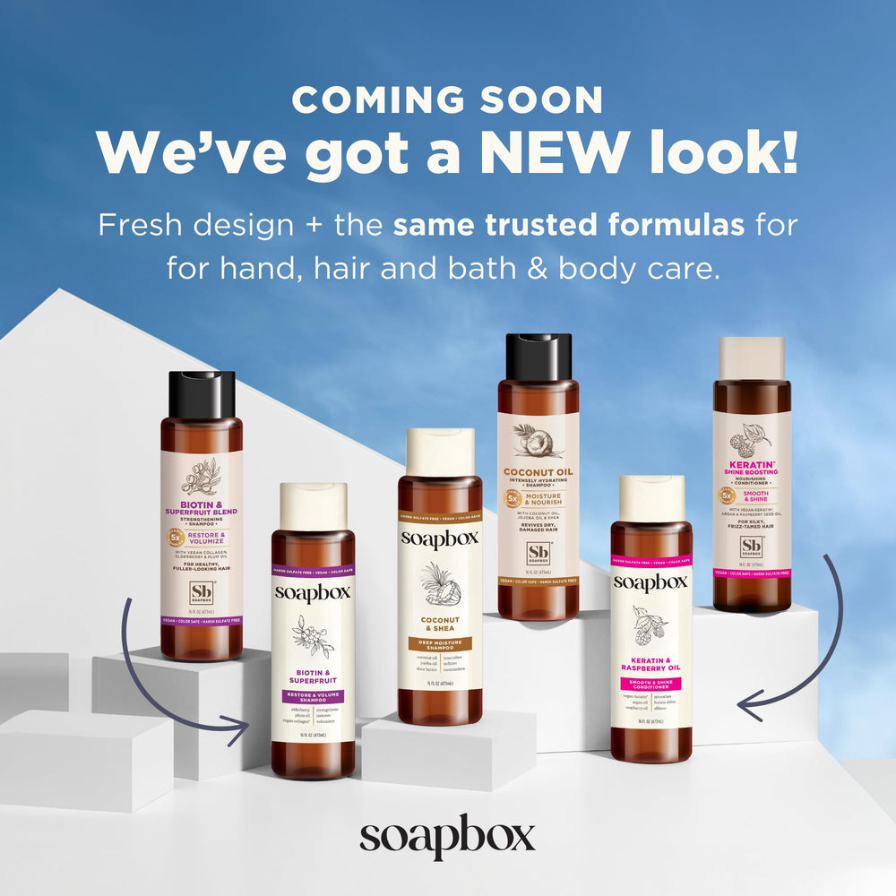 Soapbox Scalp Soother bottle next to common object showing 5 oz size