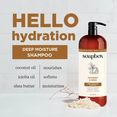 Soapbox shampoo lather in hands showing gentle cleansing benefit