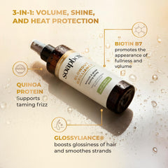 Soapbox spray being used during blowdry to add lift and protect
