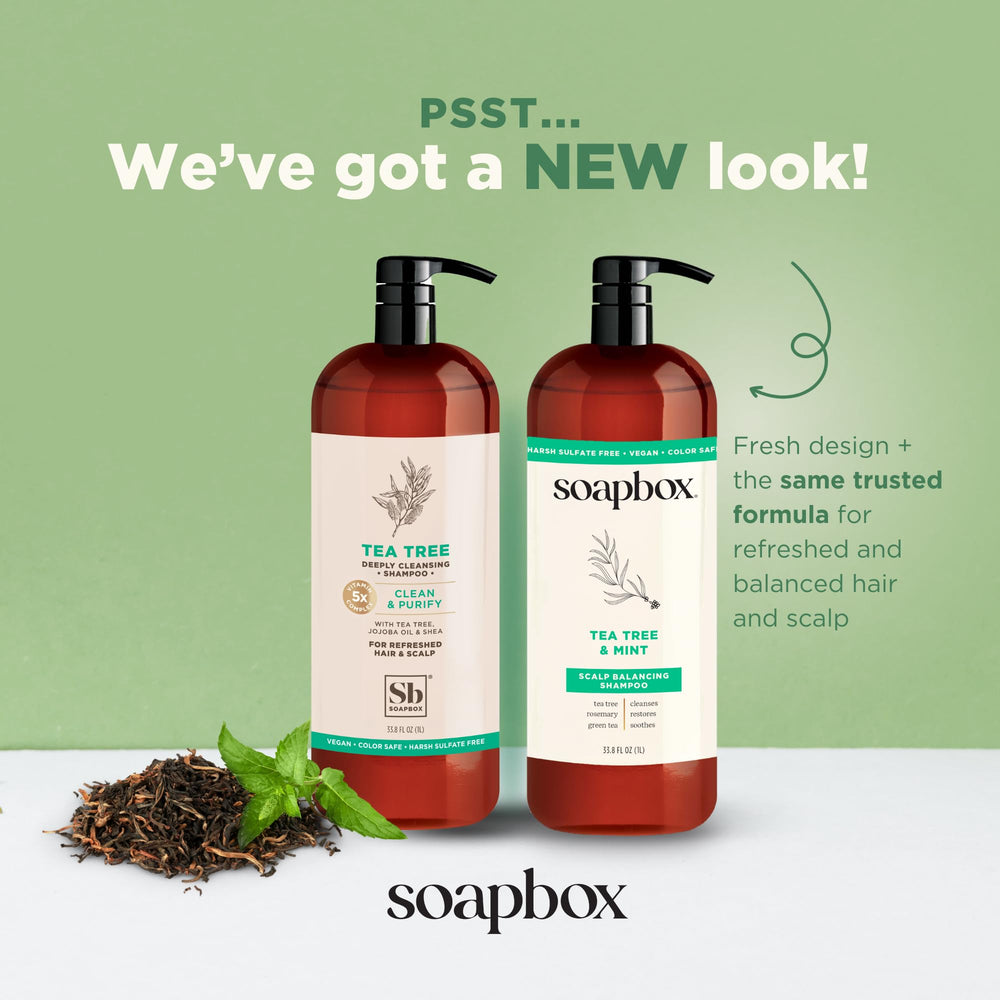 Soapbox pump detail on bottle, easy dispenses and convenient use benefit