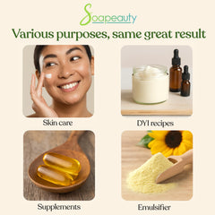 Soapeauty bottle label detail showing cold-pressed unrefined information