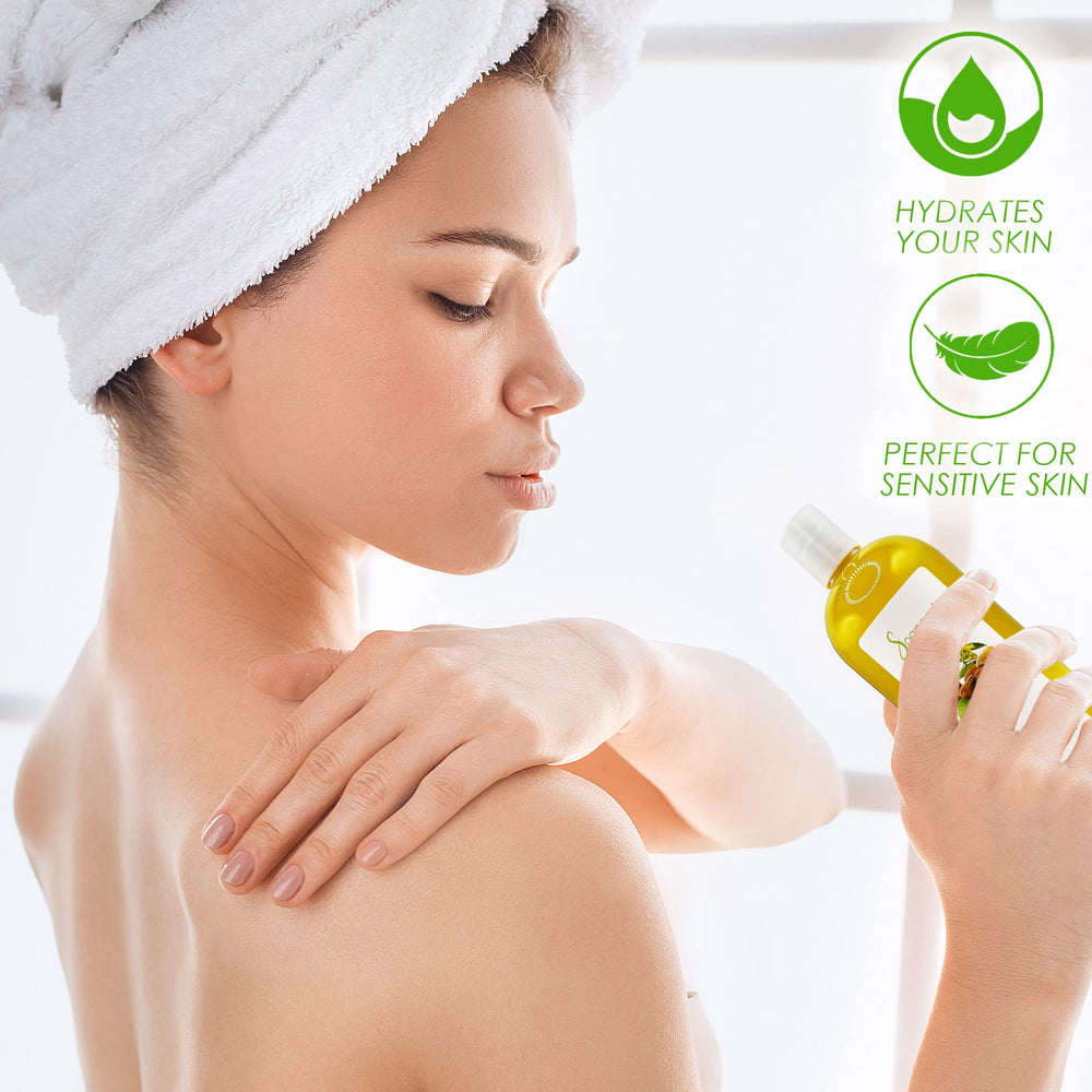 Soapeauty jojoba oil close-up texture demonstrating lightweight absorbency