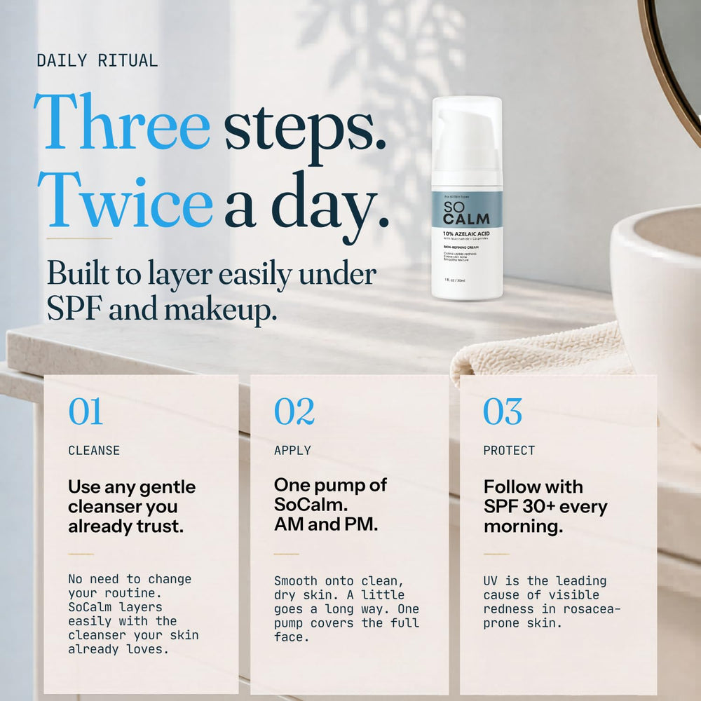 SoCalm serum on hand demonstrating smooth spread and quick absorption