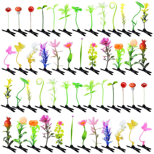 SOFISO front packaging showing 50 assorted plant hair clips for variety