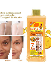 Generic Soft 7 papaya oil massaged into knee and elbow for deep moisturization