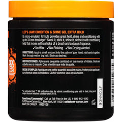 SoftSheen gel open cap showing smooth clear texture for easy application