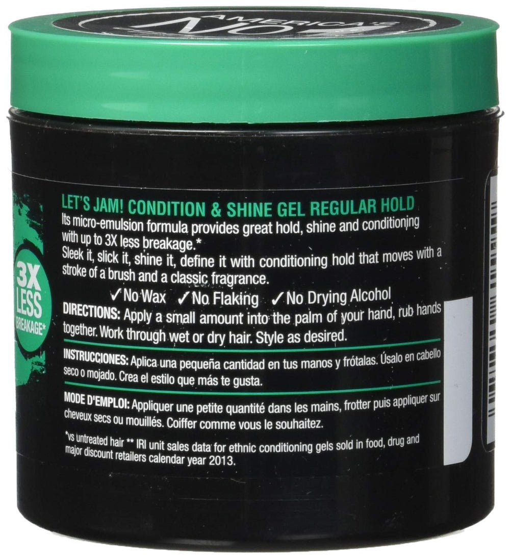 SoftSheen gel applied to hair during styling demonstrating controlled hold and polished shine benefit