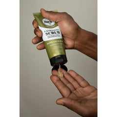 SoftSheen Magic scrub applied to beard demonstrating softer styling