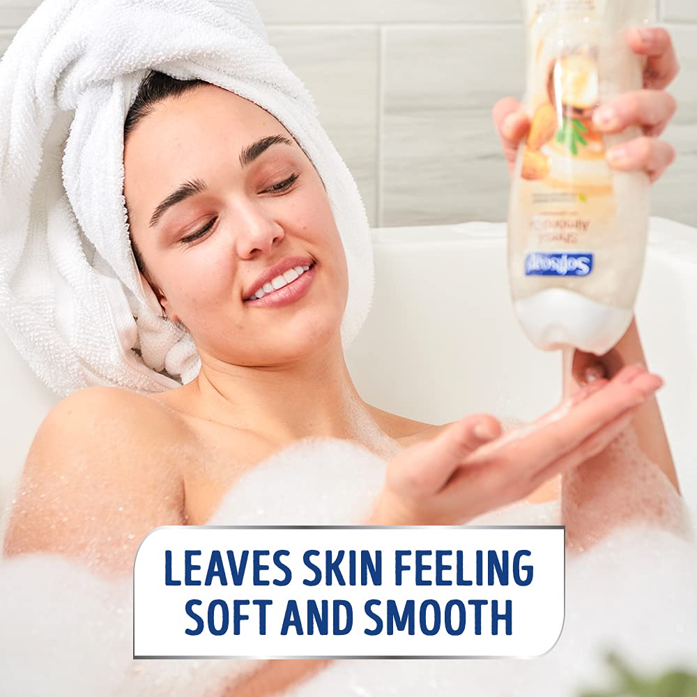 Softsoap 20 ounce bottle held in hand for size comparison