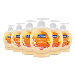 softsoap front packaging showing milk and honey scent and easy-pump benefit