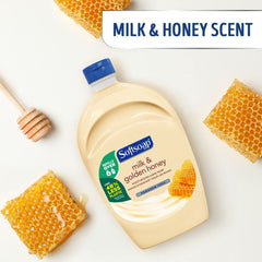 softsoap label detail highlighting ingredients for a soothing feel