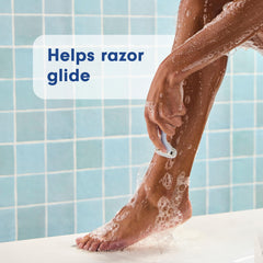 Softsoap applied while shaving legs to demonstrate improved razor glide