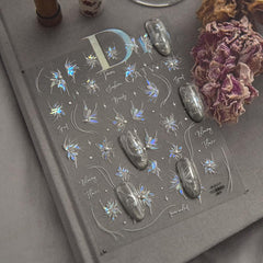SOFTSOUL stickers applied to press-on nails demonstrating quick salon finish