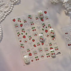 SOFTSOUL stickers applied on press-on nails demonstrating instant salon look