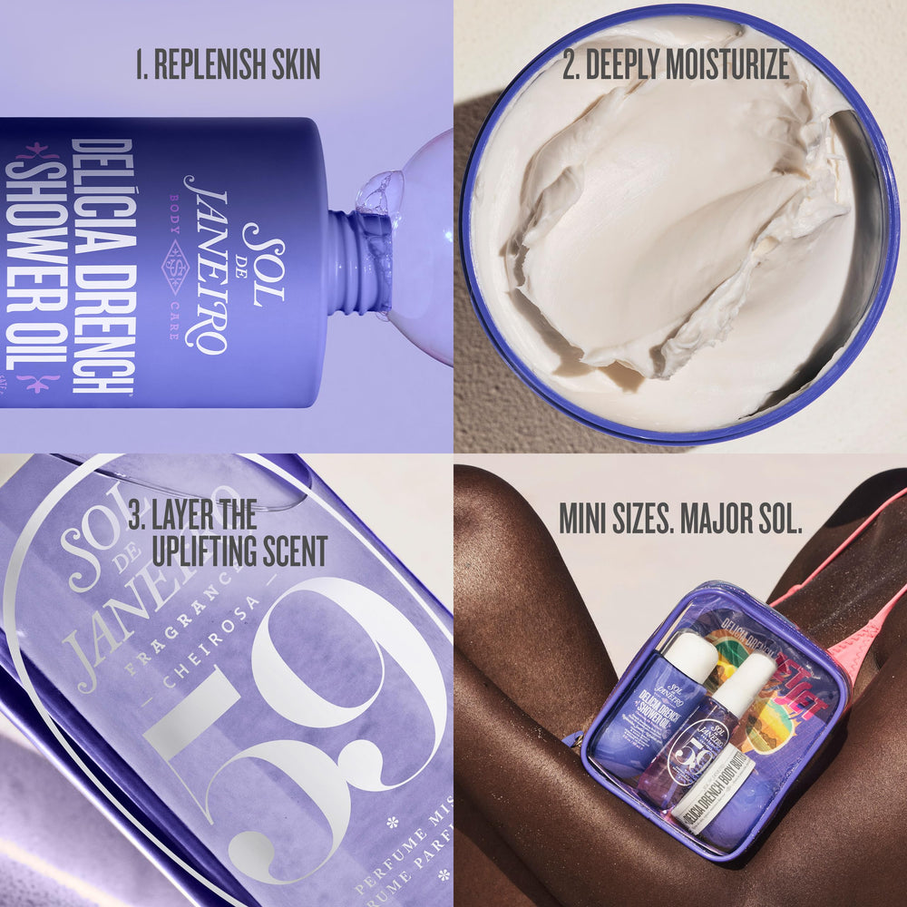 Sol de Janeiro body butter texture spread showing deep-moisture benefit