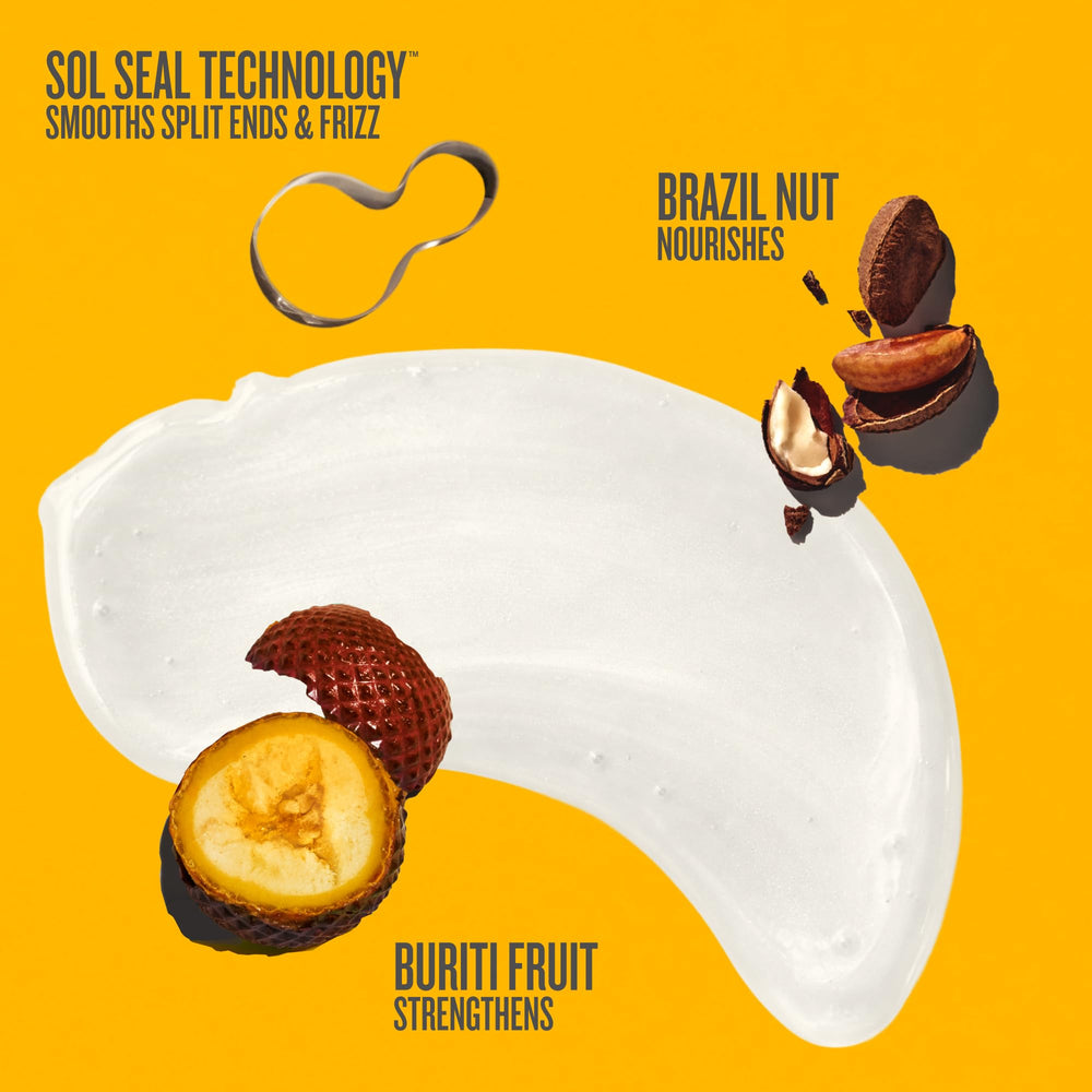 Sol de Janeiro brazil nut oil drop illustrating shine-restoring benefit