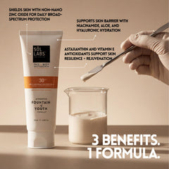 SOL LABS pump dispensing cleanser-like lotion detail benefit: hygienic controlled application