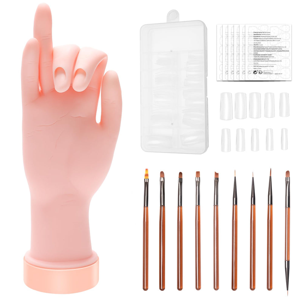 Solaradgy front view practice hand showing realistic fingers and stable base for accurate practice