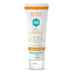 Solbar front tube view showing compact travel-friendly sunscreen packaging and benefit portability