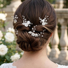 SOLENY front view of six pins showing elegant packaging and bridal-ready design benefit
