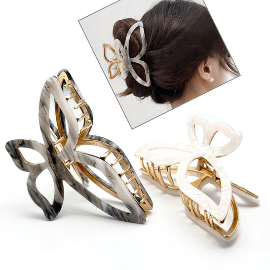 solilayx front view of butterfly clip showing elegant shape and secure hold