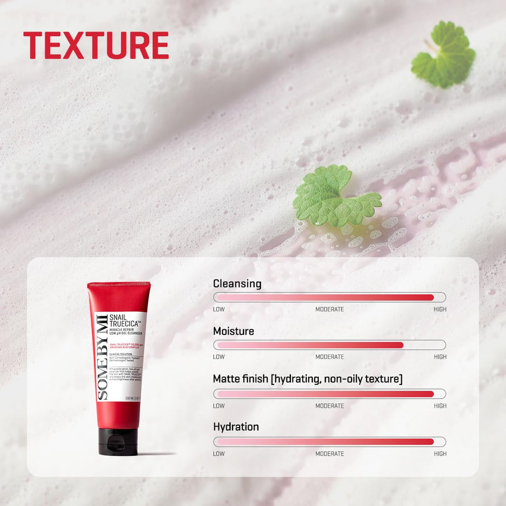 SOME BY MI ingredient label shot, displays Snail Truecica concentration and calming actives