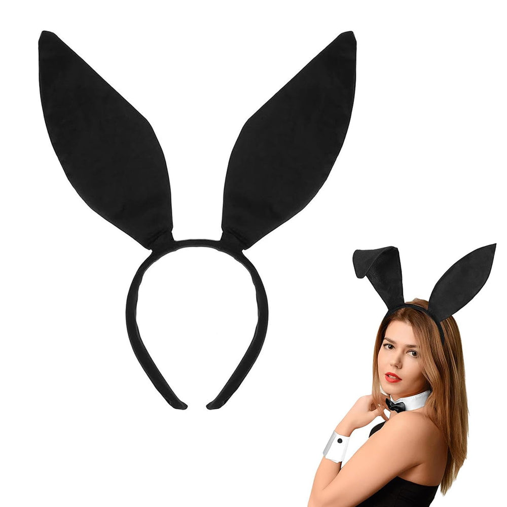 Soochat black bunny ears front view showing clean satin finish and bold look