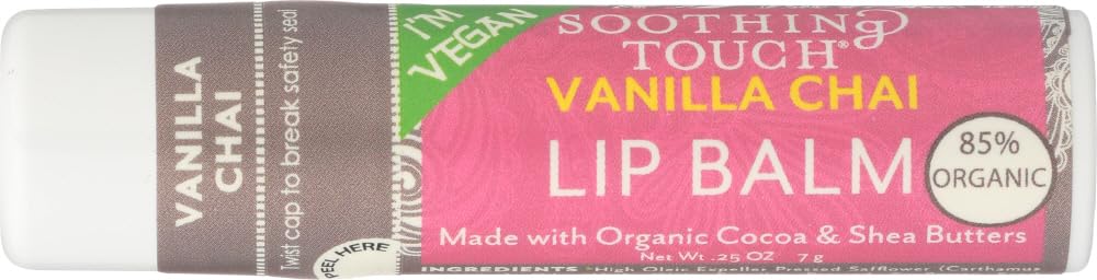 Soothing Touch front packaging showing trio tubes and warm vanilla chai appeal