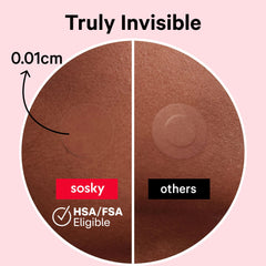 Sosky close-up texture of ultra-thin hydrocolloid patch for invisible wear