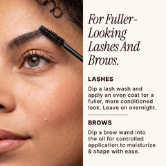SOULSATION applied with spoolie to eyebrows for precise grooming and nourishment