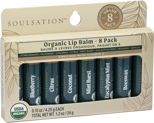 SOULSATION front packaging showing all eight flavor tubes and product variety benefit