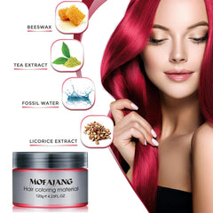 Applying SOVONCARE red wax with fingers for targeted color and styling benefit
