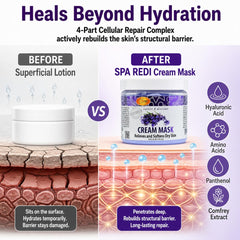 SPA REDI cream texture close-up demonstrating rich absorption benefit
