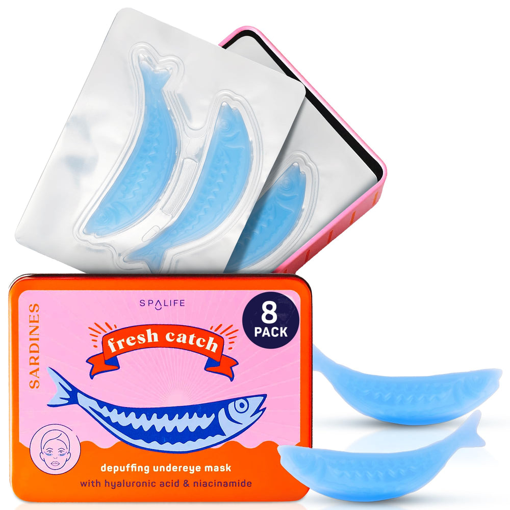 SpaLife tin front view showing playful sardine design and compact storage benefit