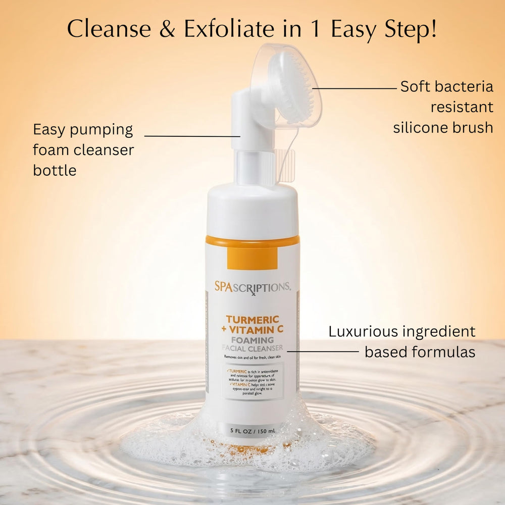 SpaScriptions foam texture closeup illustrating light foaming action for effective cleansing