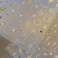 Spebozy front sheet showing gold moon and star decals, vivid variety and easy selection