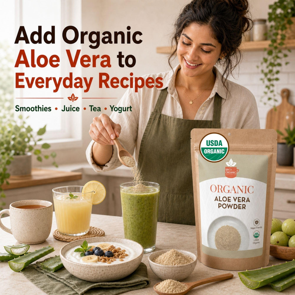 SPICY ORGANIC powder in bathroom lifestyle setup for DIY beauty routines