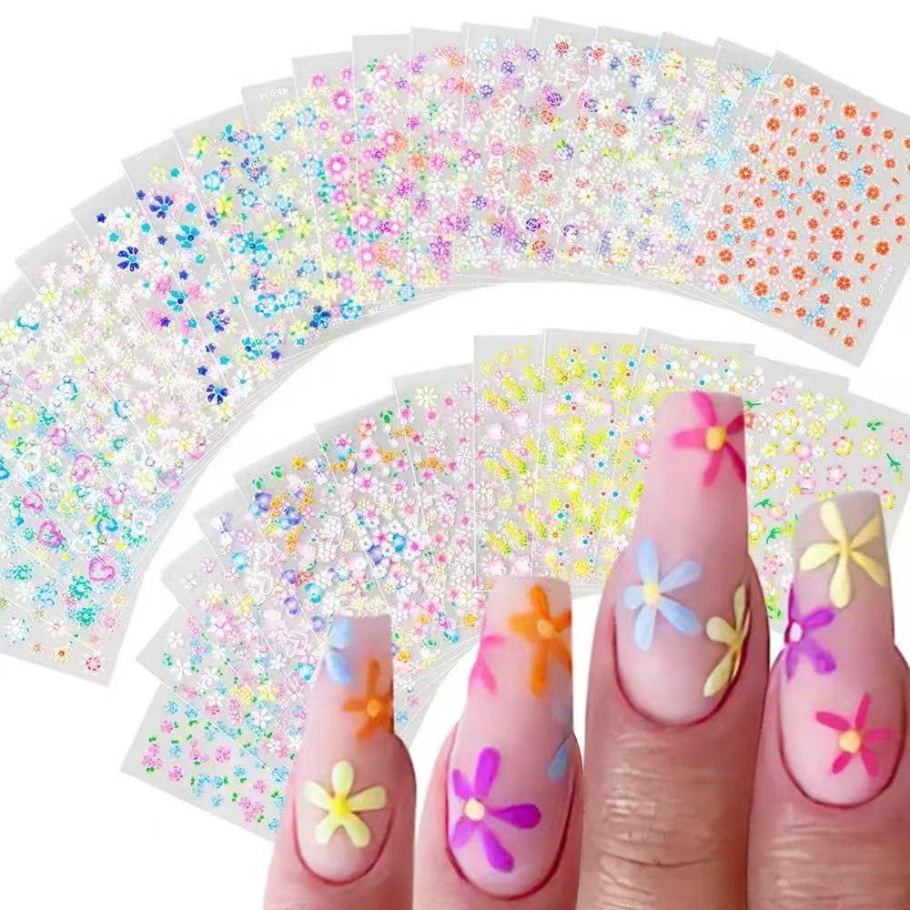 SPLOCUDU front packaging showing 30 floral nail sticker sheets and variety benefit