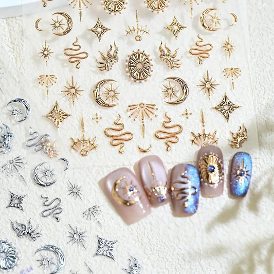 SPLOCUDU front view of both gold boho sticker sheets showing variety and shimmer