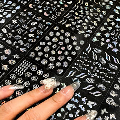 SPLOCUDU size comparison with fingers illustrating sticker scale for short nails