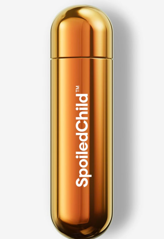 SpoiledChild A22 front packaging showing label and refill option benefit