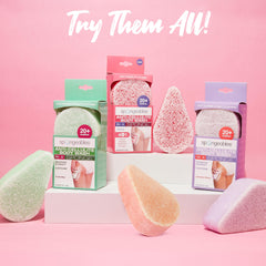 Spongeables label close-up showing ingredients and vegan, paraben-free product benefits